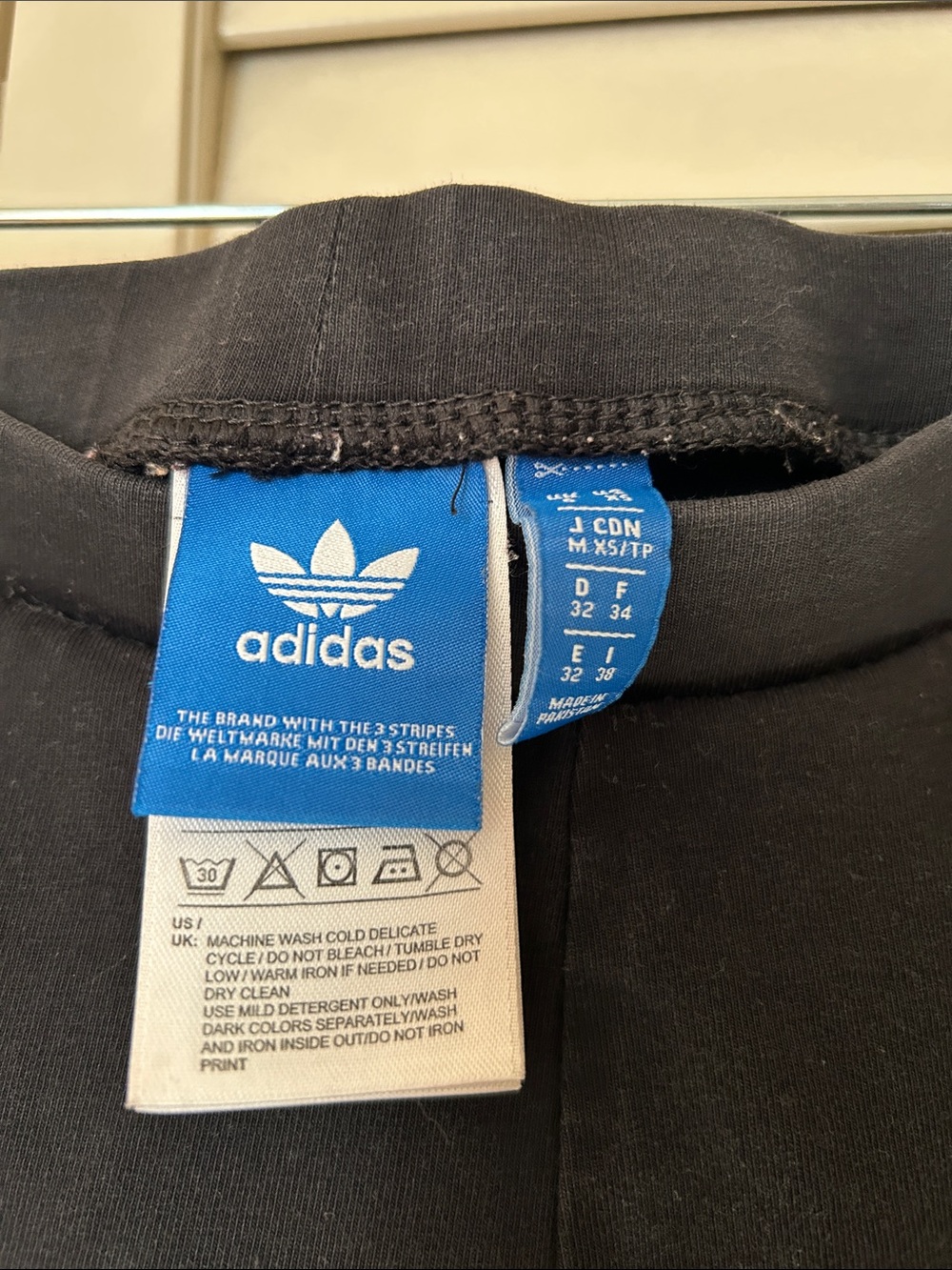 adidas Black Leggings with White Logo Size XS - Picture 4 of 5